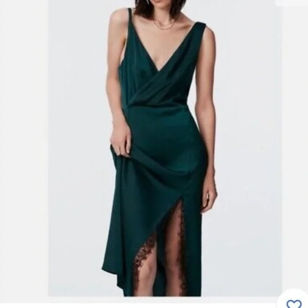 ZARA Elegant Sleeveless Medium Beautiful Evening Dress Shade of Green